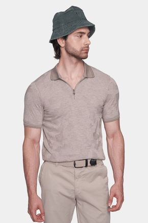 The Mercerized Cotton Polo (Pale Beige) Bright Moons