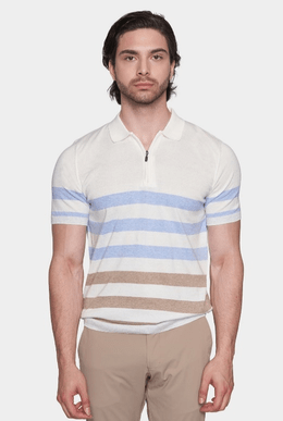 The Quarter Zip Mercerized Cotton Polo (Sunrise) Bright Moons