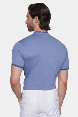 Mercerized cotton polo (Powder Blue) Bright Moons