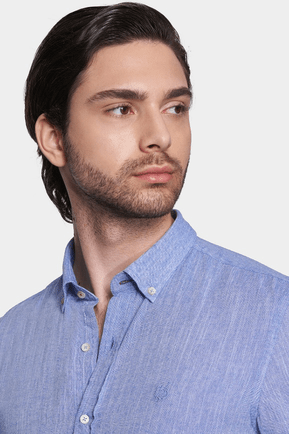 The Luxury Linen Shirt (Periwinkle) Bright Moons