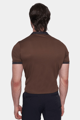 TheMercerized Cotton Open Polo (Chocolate) Bright Moons