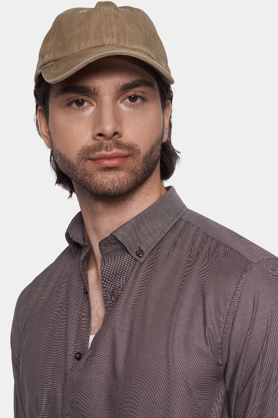 Premium Cotton Dress Shirt (coffee) Bright Moons