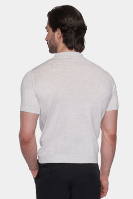 The Mercerized Cotton Polo (Blued Gray) Bright Moons