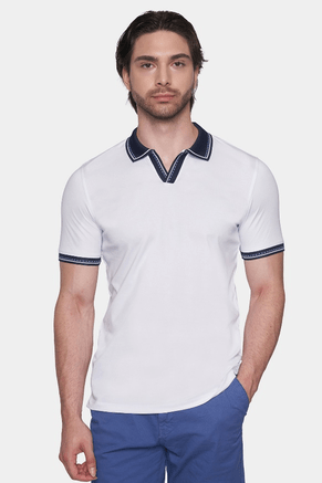 The Mercerized Cotton Open Polo (Monaco White) Bright Moons
