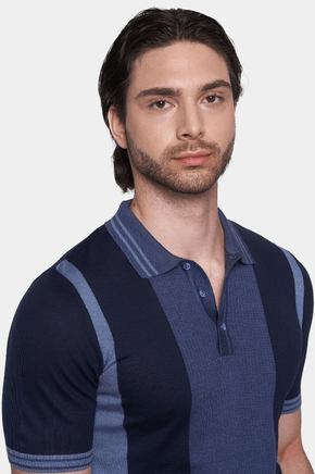The Mercerized Cotton Polo (Marine Blue) Bright Moons