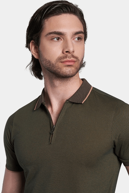 The Mercerized Cotton Polo (Olive) Bright Moons