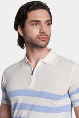 The Quarter Zip Mercerized Cotton Polo (Sunrise) Bright Moons