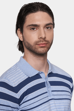 The Mercerized Cotton  Polo (Athletic Blue) Bright Moons