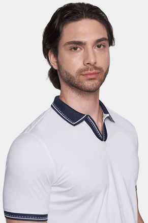 The Mercerized Cotton Open Polo (Monaco White) Bright Moons