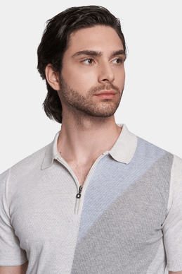 The Mercerized Cotton Polo (Blued Gray) Bright Moons