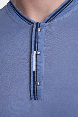 Mercerized cotton polo (Powder Blue) Bright Moons