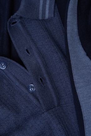 The Mercerized Cotton Polo (Marine Blue) Bright Moons