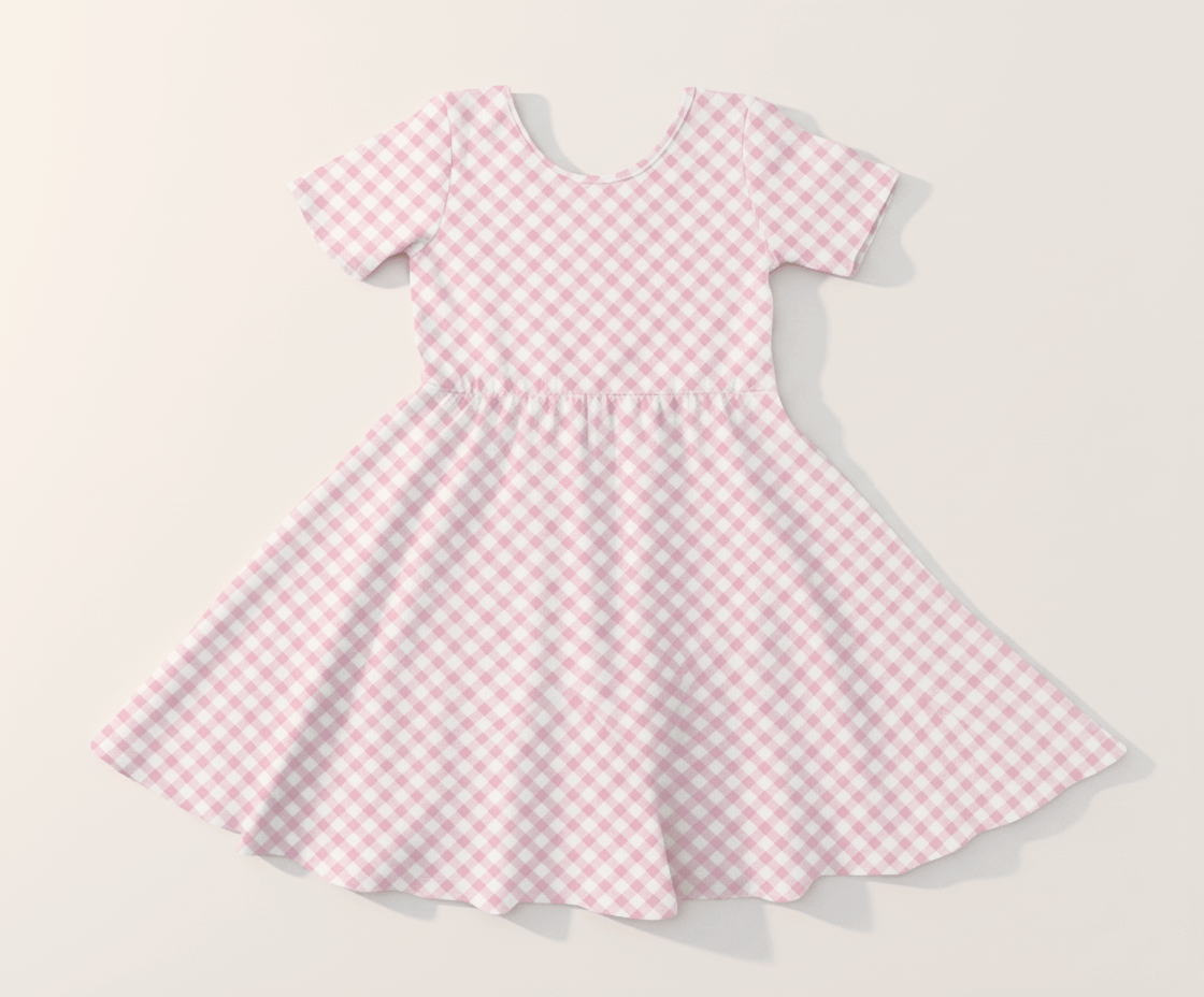 Blush Picnic - Girls Short Sleeve Bamboo Twirl Dress Charlies Project Kids