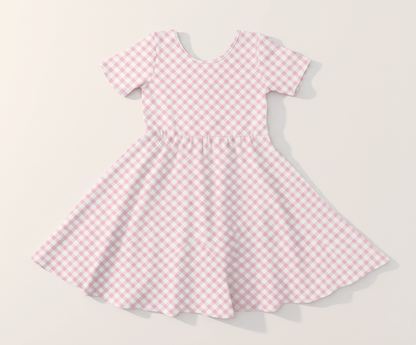 Blush Picnic - Girls Short Sleeve Bamboo Twirl Dress Charlies Project Kids