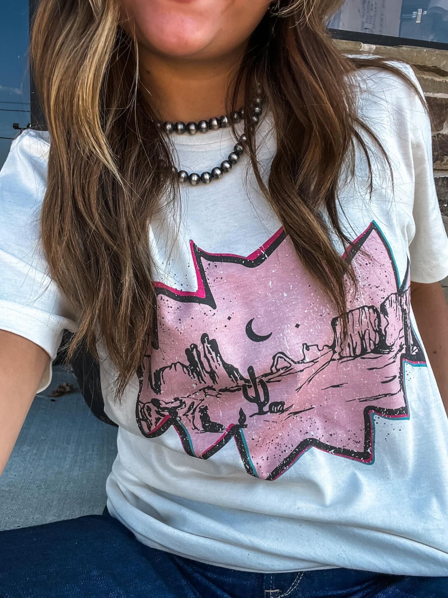 Pink Desert Graphic Tee Wild Junkie