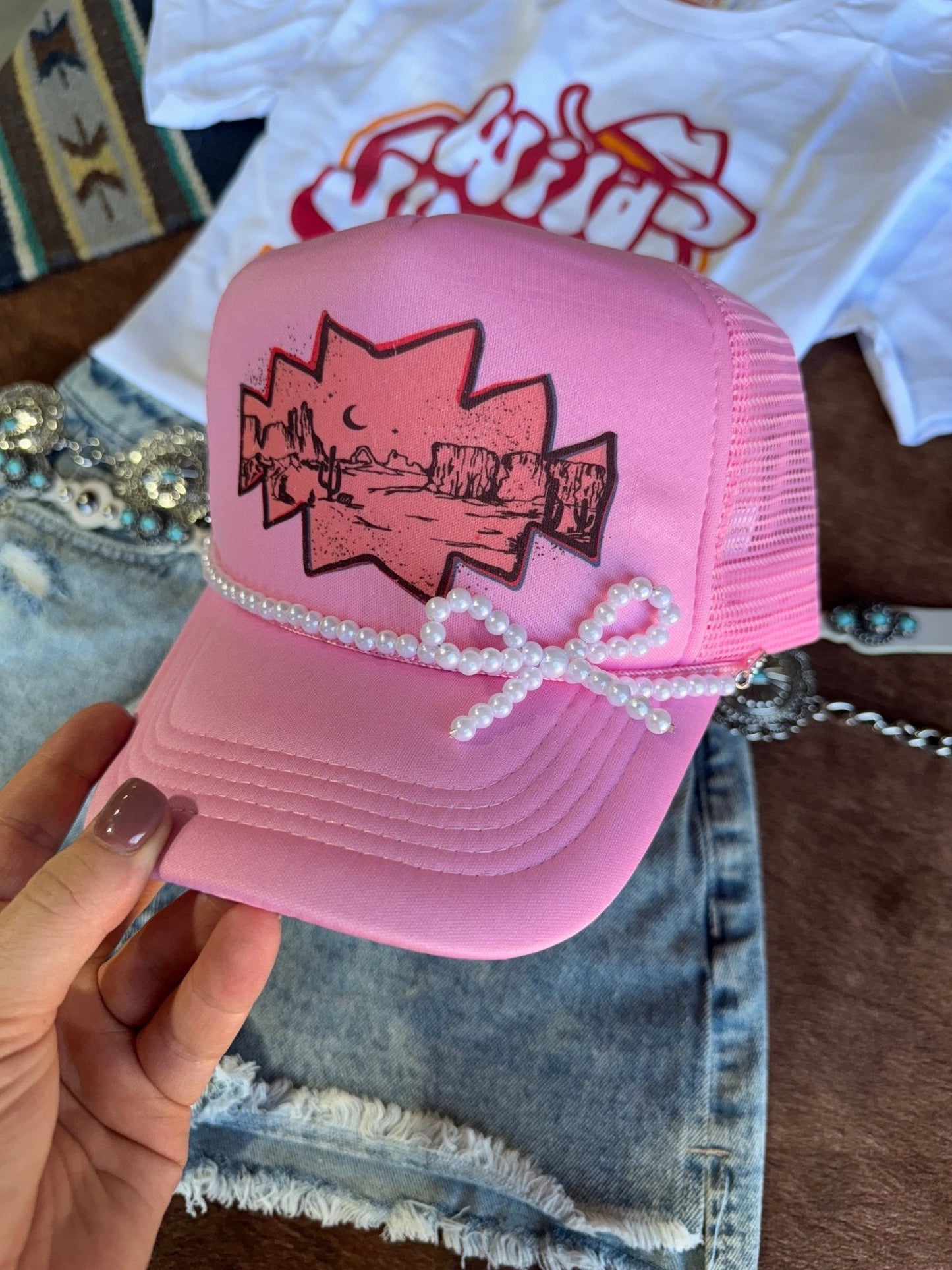 Pink Desert Trucker Hat Wild Junkie