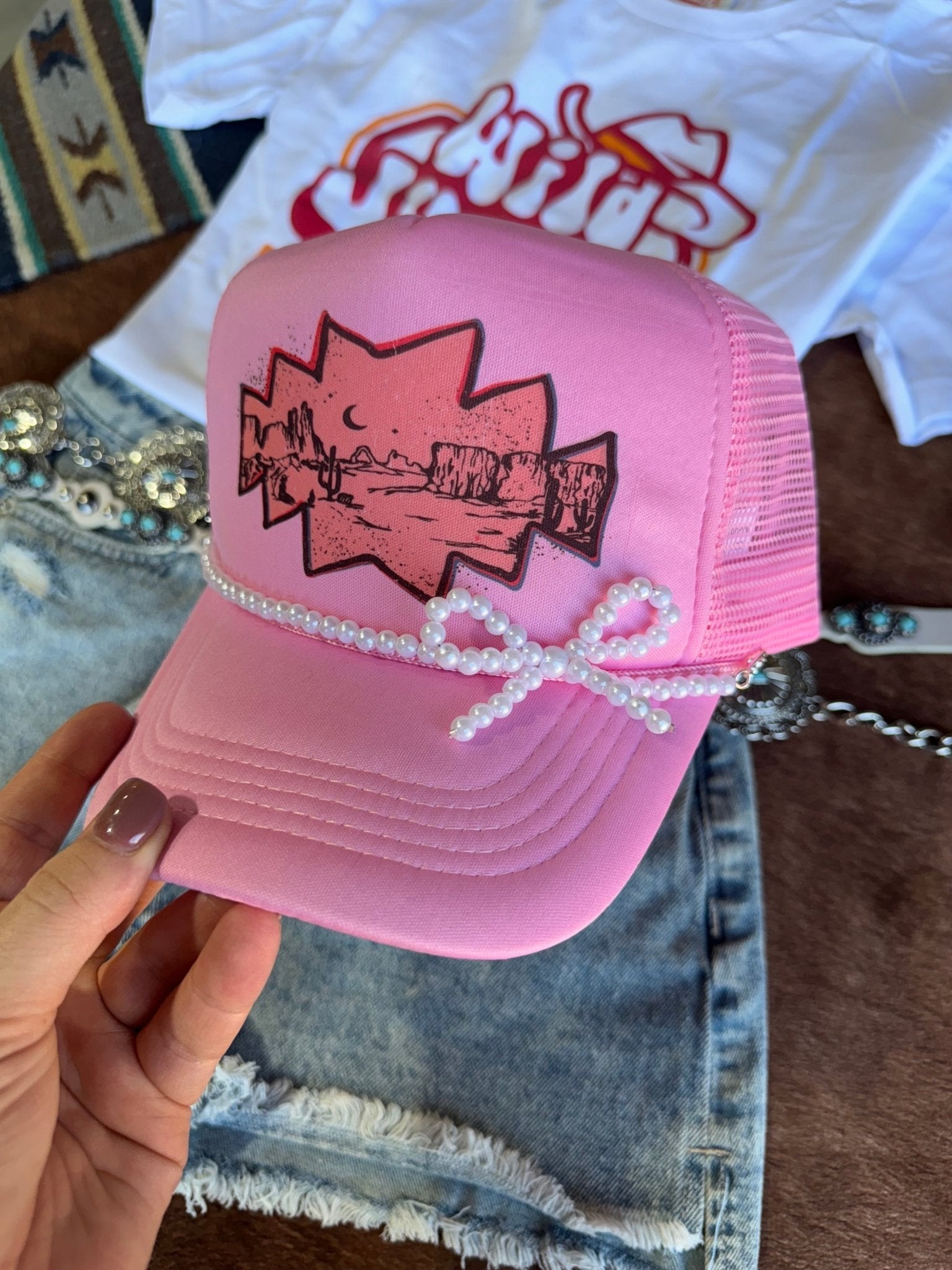 Pink Desert Trucker Hat Wild Junkie