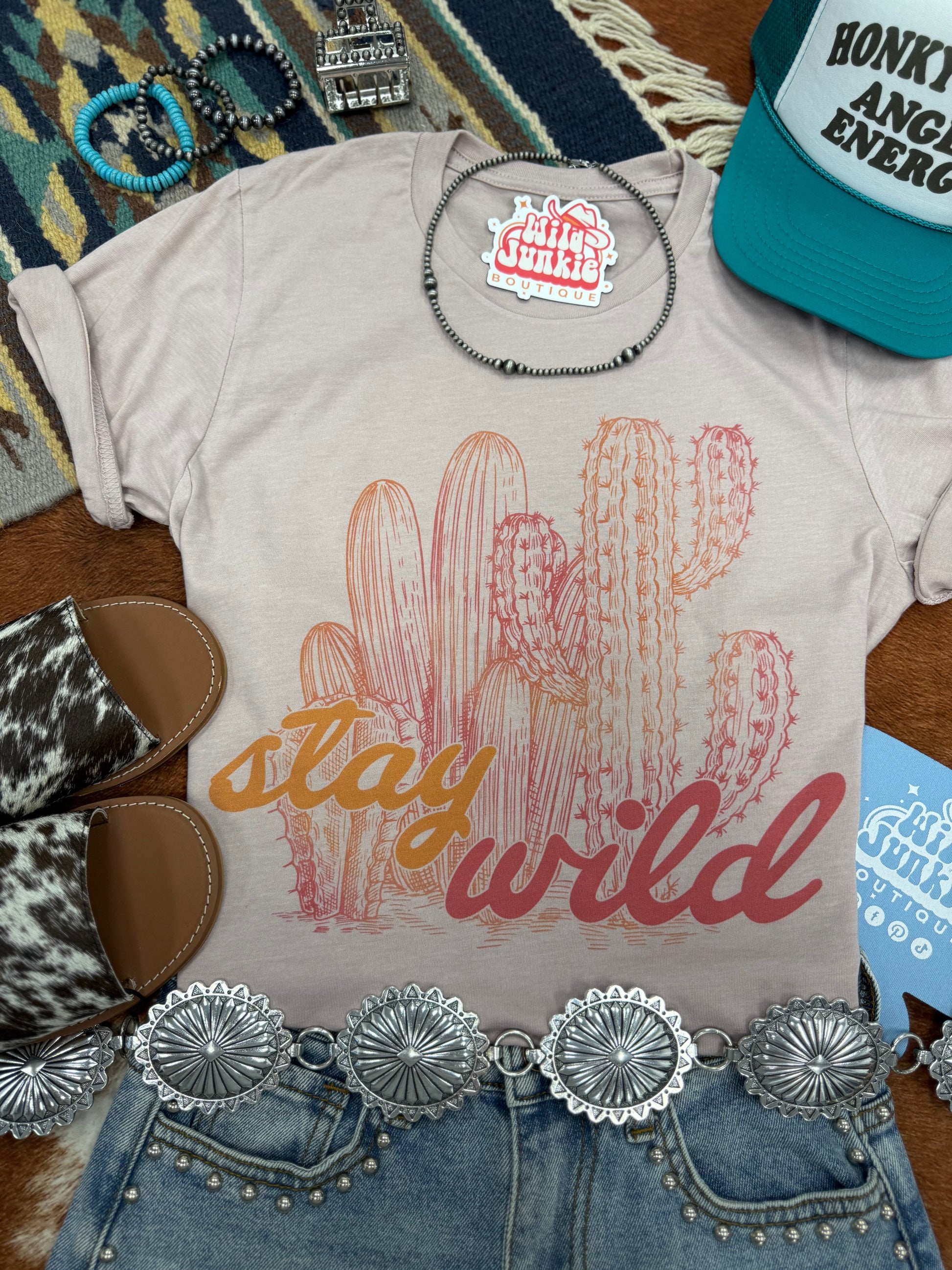 Stay Wild Cactus Graphic Tee Wild Junkie