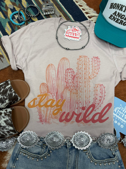 Stay Wild Cactus Graphic Tee Wild Junkie