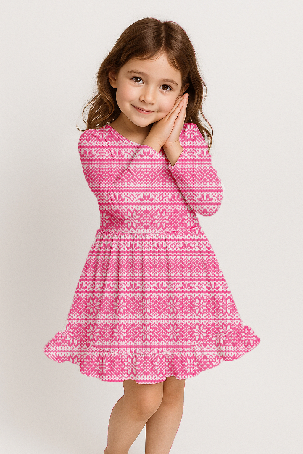 Luxe Ribbed Knit Twirl Dress -Peppermint Pink Always In Bloom Clothing Co