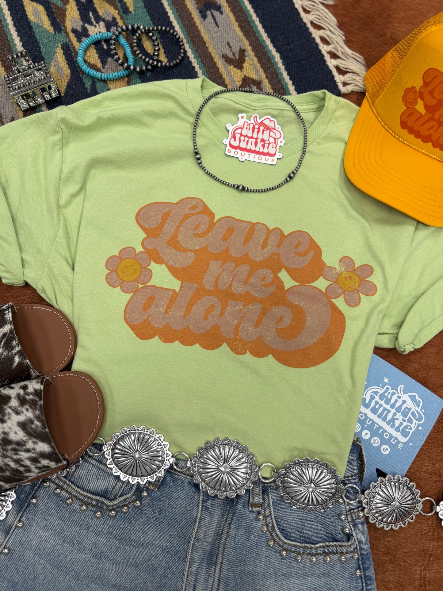 Leave Me Alone Retro Flower Graphic Tee Wild Junkie