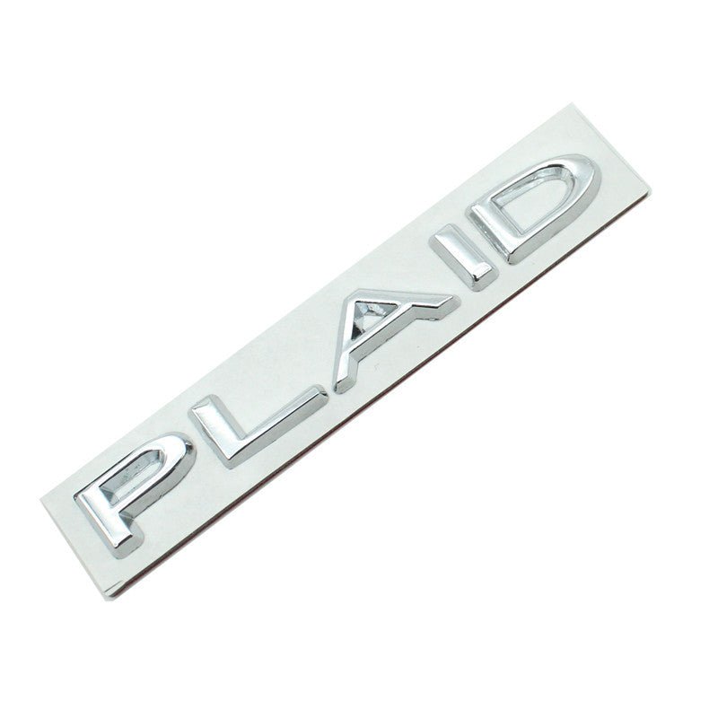 PLAID Letter Badge Emblem | Premium Alloy | 3M Adhesive | 4 Finishes Available Tesery Official Store