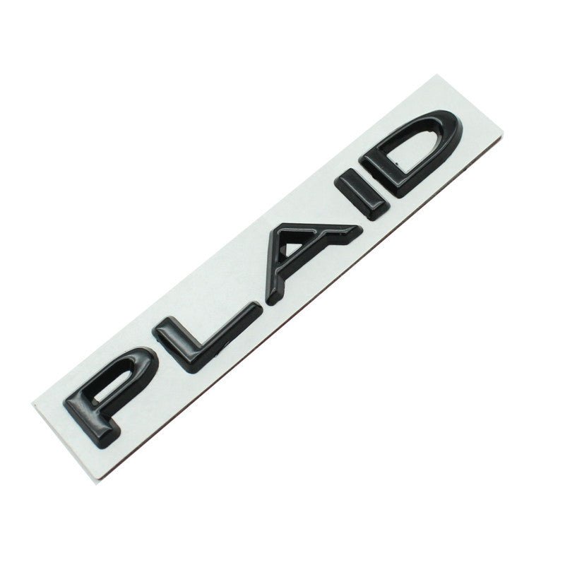 PLAID Letter Badge Emblem | Premium Alloy | 3M Adhesive | 4 Finishes Available Tesery Official Store