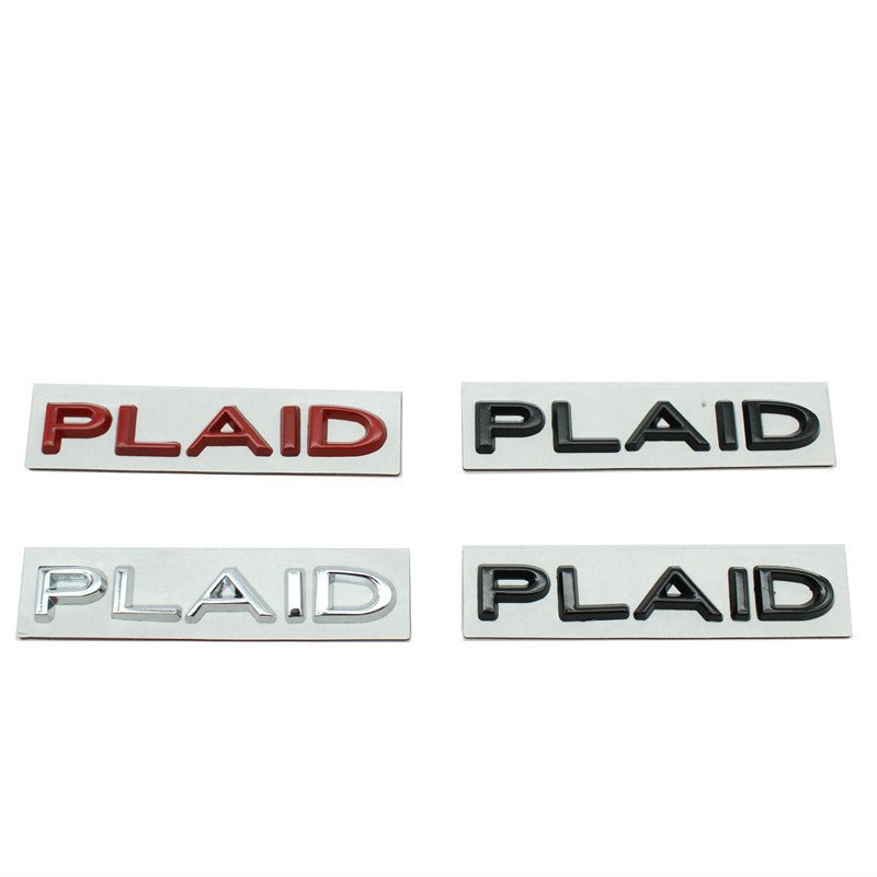 PLAID Letter Badge Emblem | Premium Alloy | 3M Adhesive | 4 Finishes Available Tesery Official Store
