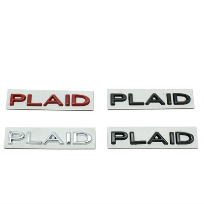 PLAID Letter Badge Emblem | Premium Alloy | 3M Adhesive | 4 Finishes Available Tesery Official Store
