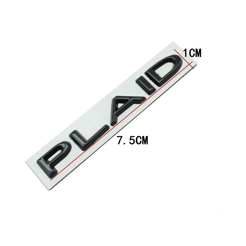 PLAID Letter Badge Emblem | Premium Alloy | 3M Adhesive | 4 Finishes Available Tesery Official Store