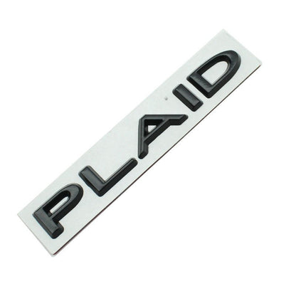 PLAID Letter Badge Emblem | Premium Alloy | 3M Adhesive | 4 Finishes Available Tesery Official Store