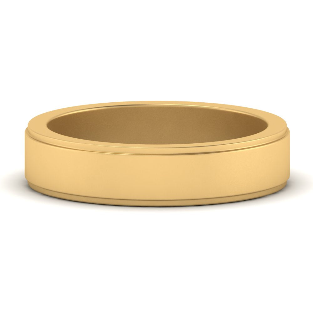 Simple Flat Wedding Band 4MM Fascinating Diamonds
