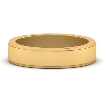 Simple Flat Wedding Band 4MM Fascinating Diamonds