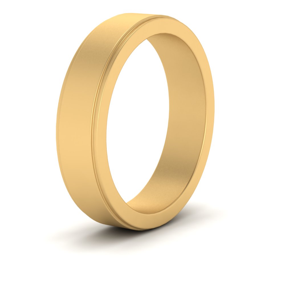 Simple Flat Wedding Band 4MM Fascinating Diamonds