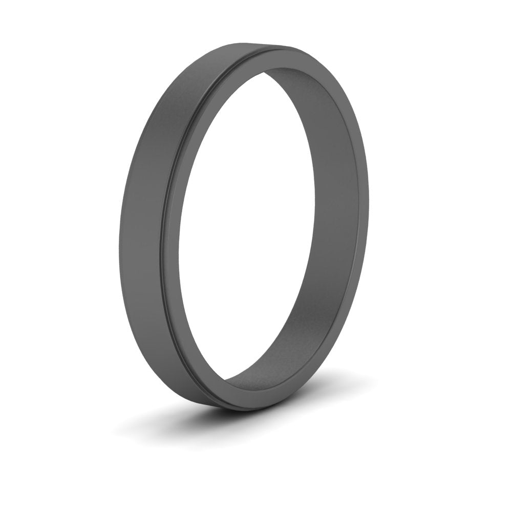 Simple Flat Wedding Band 4MM Fascinating Diamonds