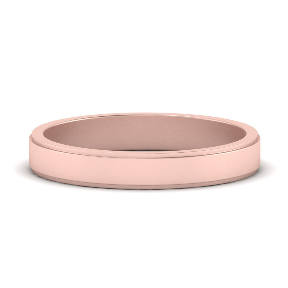 Simple Flat Wedding Band 4MM Fascinating Diamonds
