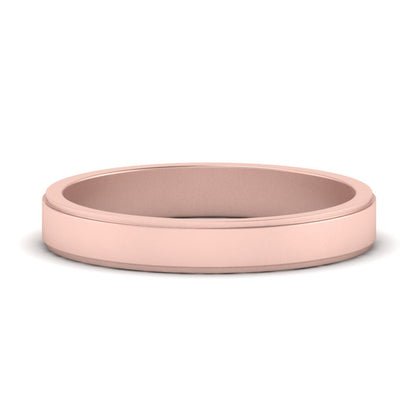 Simple Flat Wedding Band 4MM Fascinating Diamonds