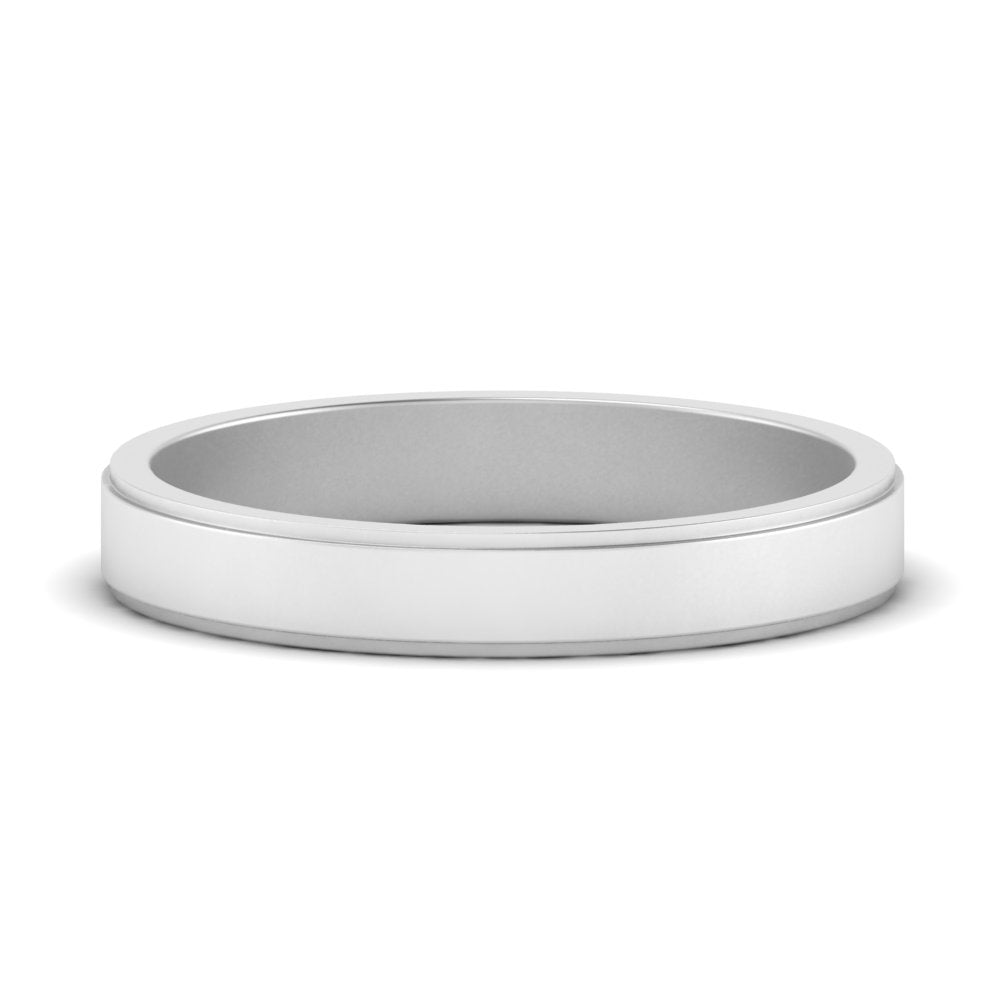 Simple Flat Wedding Band 4MM Fascinating Diamonds