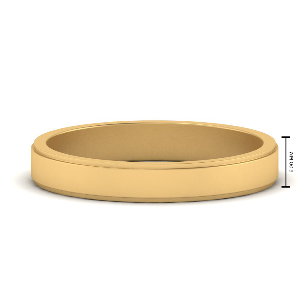 Simple Flat Wedding Band 4MM Fascinating Diamonds