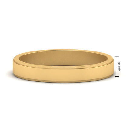 Simple Flat Wedding Band 4MM Fascinating Diamonds