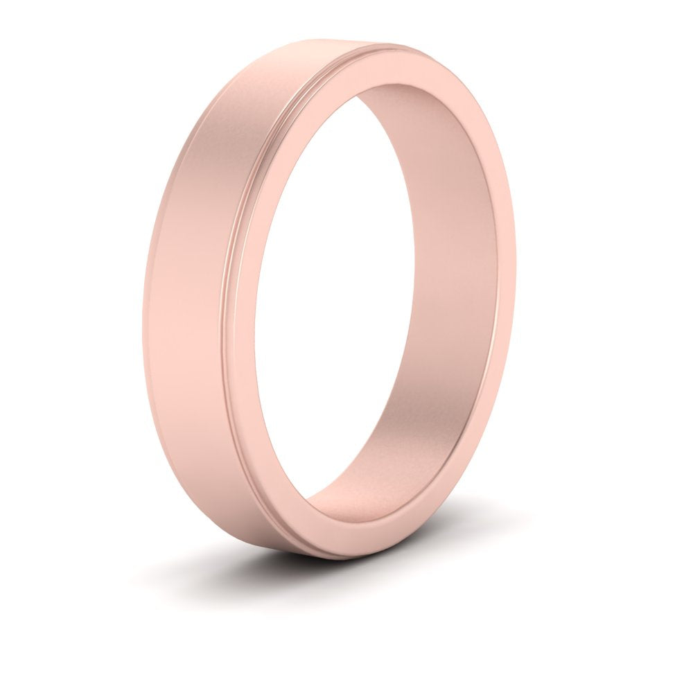Simple Flat Wedding Band 4MM Fascinating Diamonds