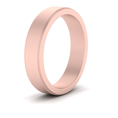 Simple Flat Wedding Band 4MM Fascinating Diamonds