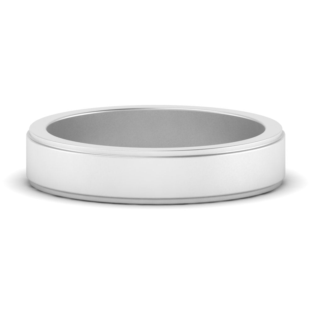 Simple Flat Wedding Band 4MM Fascinating Diamonds