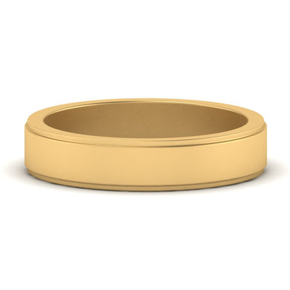Simple Flat Wedding Band 4MM Fascinating Diamonds
