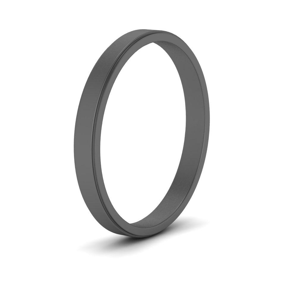Simple Flat Wedding Band 4MM Fascinating Diamonds