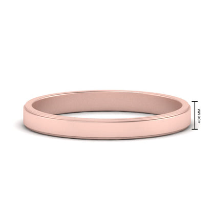 Simple Flat Wedding Band 4MM Fascinating Diamonds