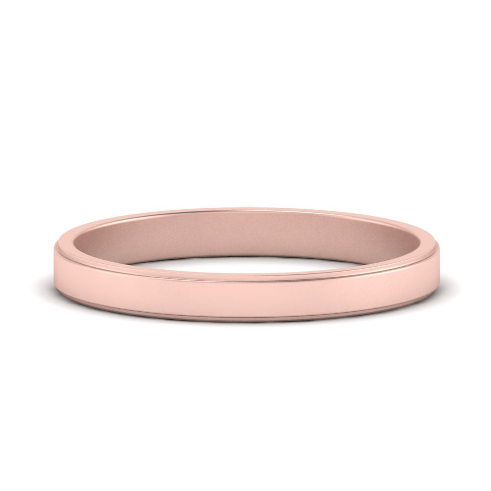 Simple Flat Wedding Band 4MM Fascinating Diamonds
