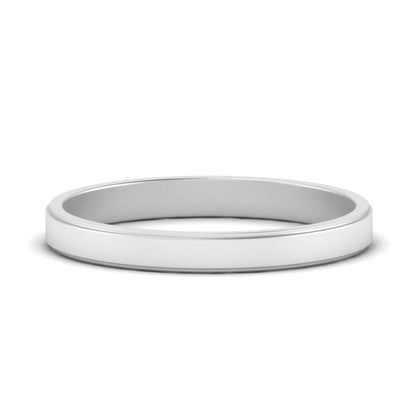 Simple Flat Wedding Band 4MM Fascinating Diamonds