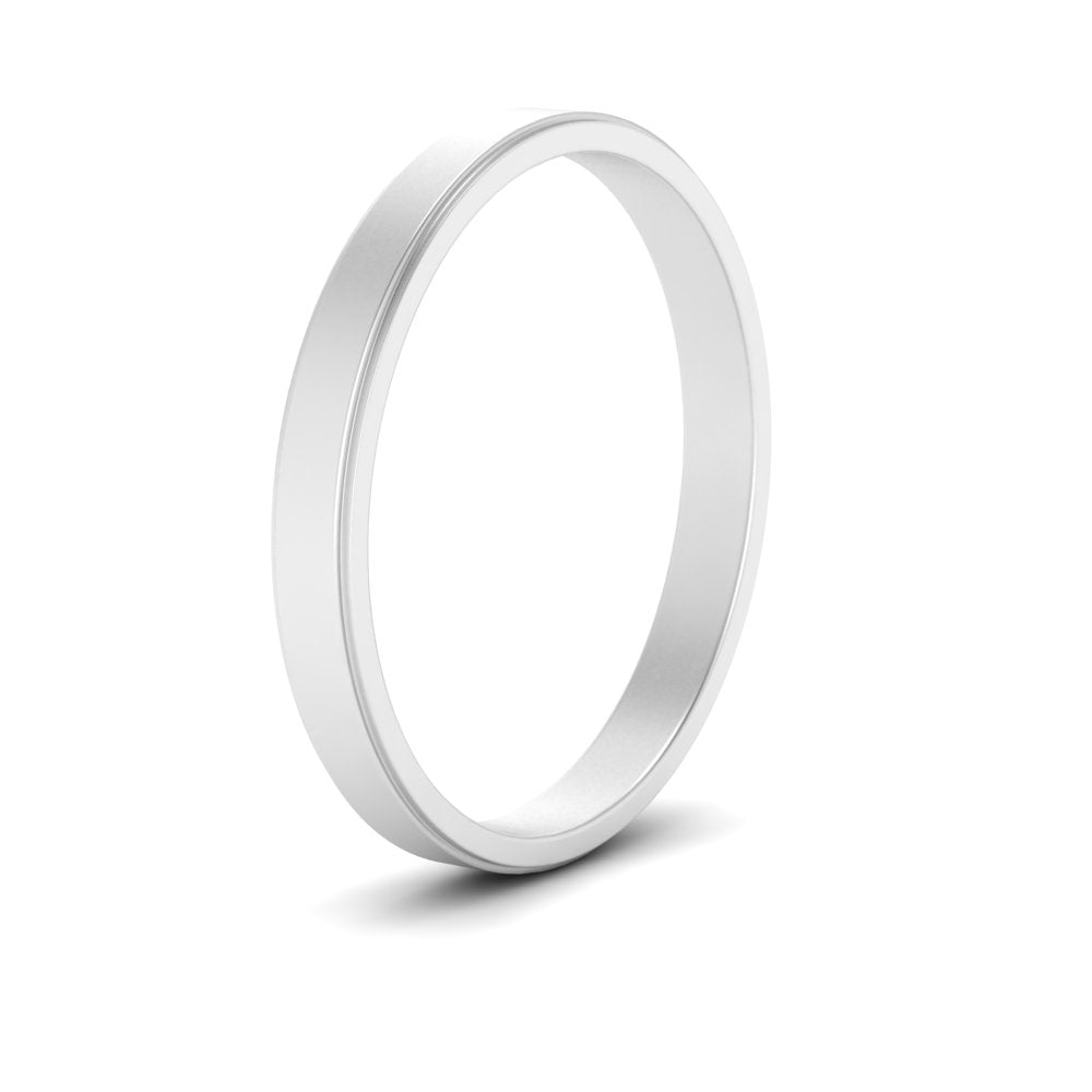 Simple Flat Wedding Band 4MM Fascinating Diamonds