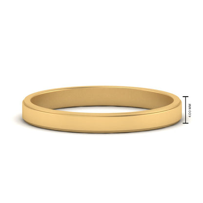 Simple Flat Wedding Band 4MM Fascinating Diamonds